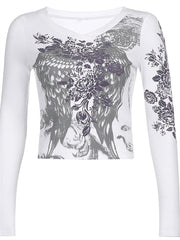 Fairy Grunge Floral Crop Top