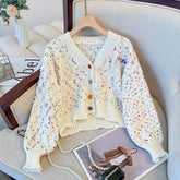 Dot Print Slim Cardigan