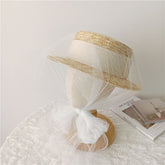 Cottagecore French Flat-top Wheat Straw Hat