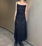 Dark Cottagecore Floral Midi Dress