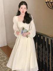 Elegant Solid Midi Dress