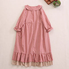 Country Check Ruffle Hem Dress