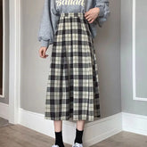 Blue Plaid Midi Skirt