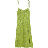 Cottagecore Green Sleeveless Dress