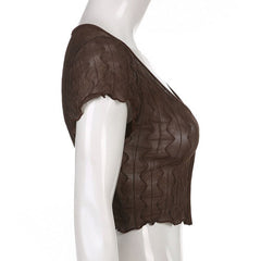 Goblincore Mesh Crop Summer T-shirt