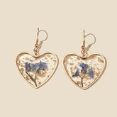 Blue Resin Heart Earrings