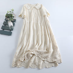 Lace Collar Sweet Mori Girl Dress