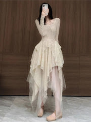 French Elegance Vintage Lace Dress