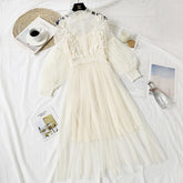 Cottagecore Lace Flower Dress