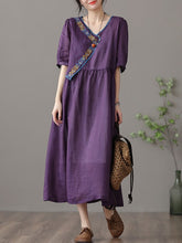 Cottagecore V-neck Floral Loose Dress