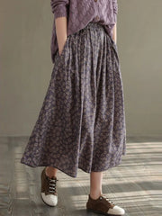 Floral Print Casual Skirt