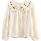 Country Charm Tie-Neck Blouse