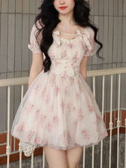 French Floral Mini Fairy Dress
