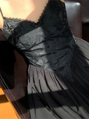 Dark Vintage Spaghetti Strap Midi Dress