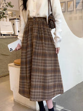 Autumn Harmony Plaid Midi Skirt