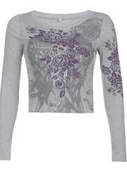 Fairy Grunge Floral Crop Top
