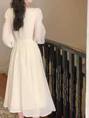 Elegant Solid Midi Dress
