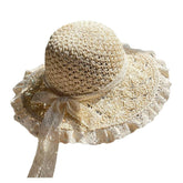Cottagecore Foldable Straw Sunshade Hat