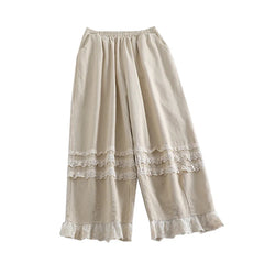Embroidered Corduroy Pants