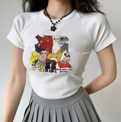 Love 4 Dogs Embroidered Tee ~ HANDMADE