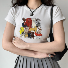 Love 4 Dogs Embroidered Tee ~ HANDMADE