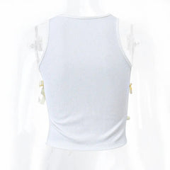 Fairy Lace-Up Ribbed Crop Top