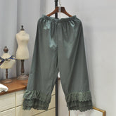 Cottagecore Loose Pants with Lace