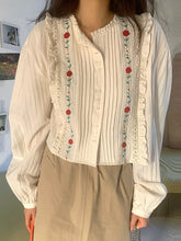 Cottagecore Flowers Embroidery Blouse