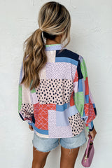 Colorful Patchwork Long Sleeve Shirt