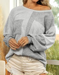 Colorblock Puff Sleeve Pocketed Top