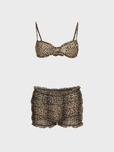 Chiffon Leopard Top With Pants Two-Piece Set