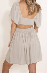 Cutout Ruffle Short Sleeve Dress