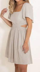 Cutout Ruffle Short Sleeve Dress