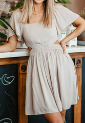 Cutout Ruffle Short Sleeve Dress