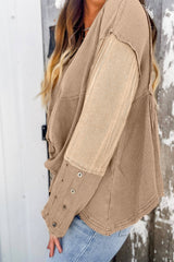 Colorblock Waffle Exposed Seam Top