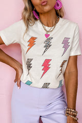 Colorful Lightning Graphic Print Tee
