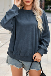 Drop Shoulder Crew Neck Sweatshirt