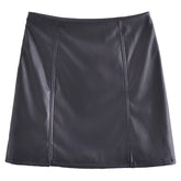 Black Faux Leather Mini Skirt