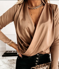PEIGE SILK BLOUSE