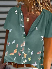 Short Sleeve Casual Butterfly Shirts