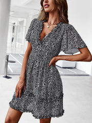 Temperament Commuting Floral Sexy Mini Dress