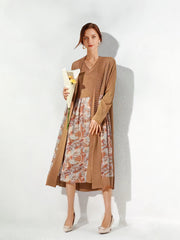 Elegant Loose Contrasting Color Midi Dress