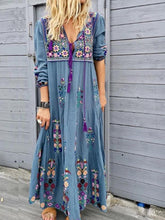 Fashionable Floral printed patchwork maxi dresses