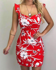 Fashion Sleeveless Print Vest Bodycon Dresses