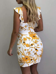 Fashion Sleeveless Print Vest Bodycon Dresses