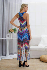 Sleeveless Floral Tassels Beach Maxi Dresses