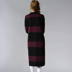 Fashion Stripe Knit Long sleeve Cardigan