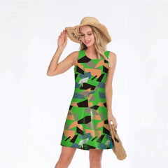 Fashion Sleeveless Print Vest Shift Dresses