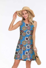 Fashion Sleeveless Print Vest Shift Dresses
