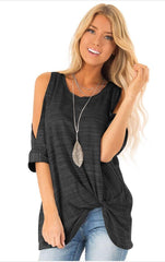 Fashion Round neck Off shoulder Short sleeve T-Shirts